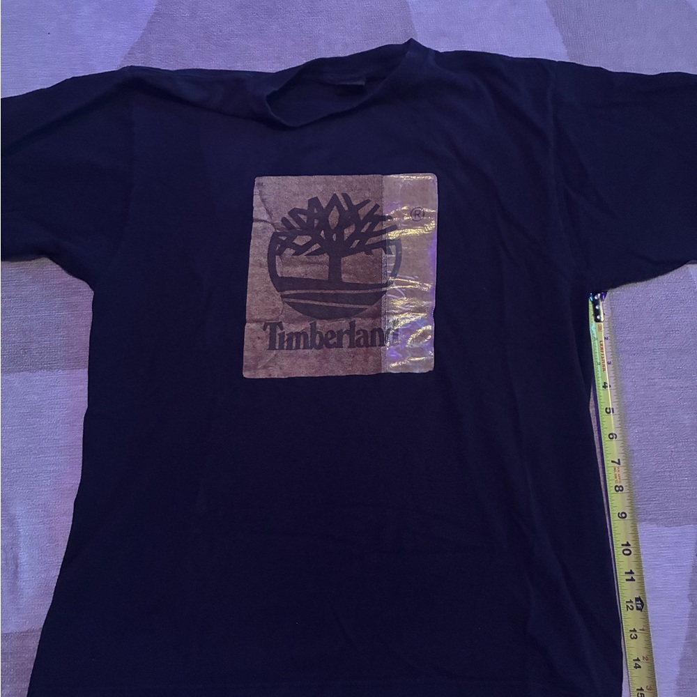 Timberland Black Tee with Brown Logo